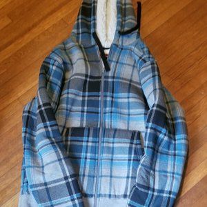 Boy's Plaid fleece lined hoodie